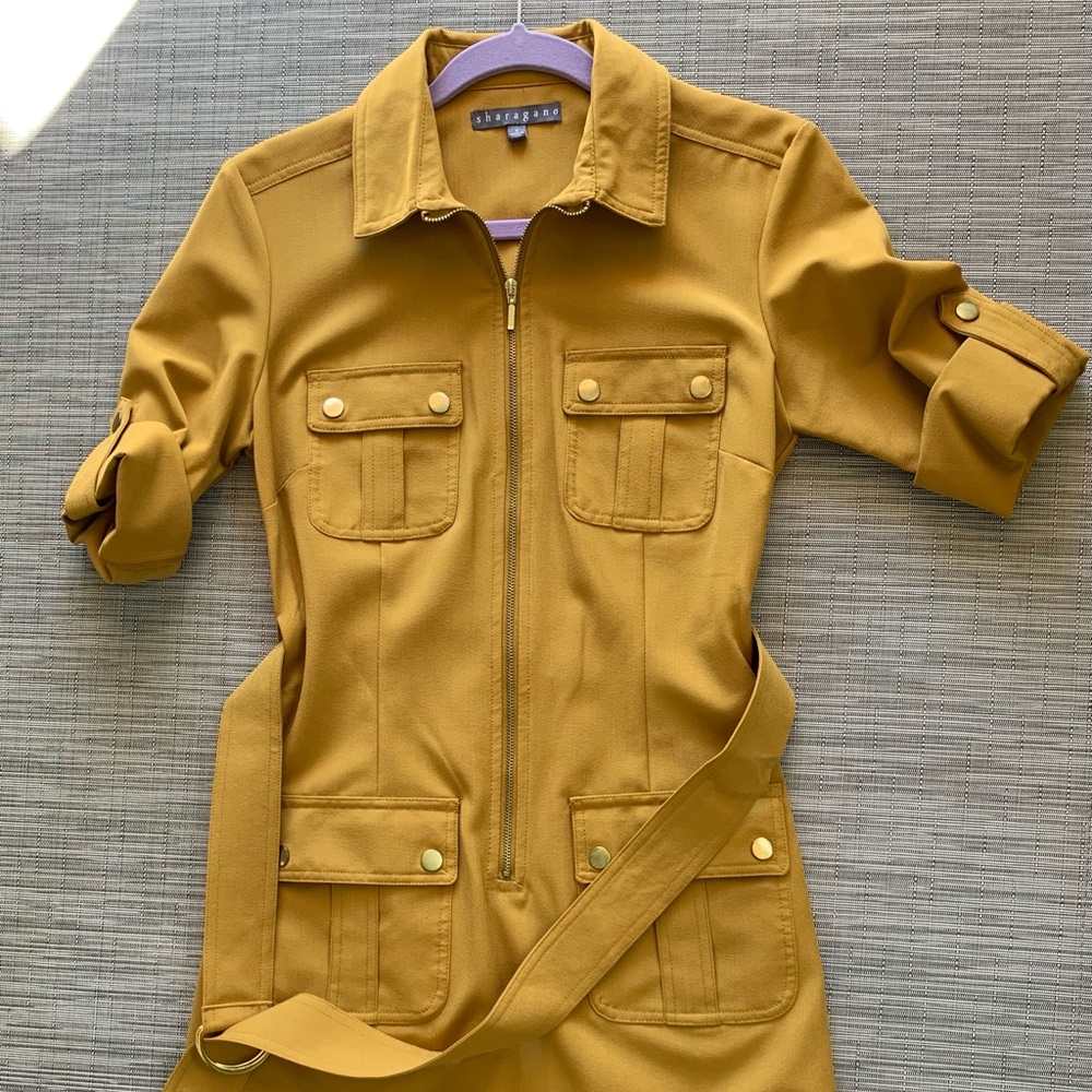 Mustard yellow dress pockets - NEW size 4